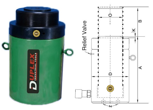 single acting lock nut cylinders, cll-80012, hydraulic cylinder, hydraulic jack, duplex/shanghai, kich thuy luc 1 chieu, bom tay thuy luc, bom dien thuy luc,